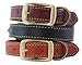 Leather Lake Country Stitched Dog Collar - 18 - Blk