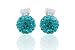 EYS Kugel Ohrstecker 8 mm türkis Silber mit Swarovski Kristallen besetzt