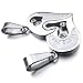 INBLUE Heart Matching Puzzle Necklaces for Couples Men Women Boyfriend Girlfriend Lover Pendant Stainless Steel CZ Distance Relationship Gifts Anniversary Valentine's Day Jewelry(Silver)