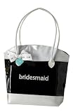 Mud Pie Wedding Something Blue Tote Bag, Bridesmaid, Black and White