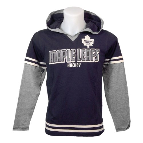 Toronto Maple Leafs Youth Hawk Fooler Hooded Long Sleeve Jersey Tee Size M (10-12)
