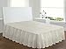 FRESH IDEAS Eyelet Bed Skirt Dust Ruffle Embroidered Details, Classic 14” Drop Length Gathered Styling, Twin, Ivory (FRE30014IVOR01)