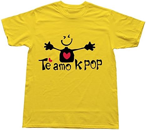 Hoxsin Yellow Men's Love Kpop Spanish Swag Casual Shirts US Size M