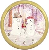 Mark Feldstein & Associate XMAS8022 Snow Family Christmas Carol Clock