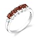 Sterling Silver 0.75 cts Princess Cut Garnet Ring Size 8
