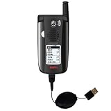 Retractable USB Cable for the Sanyo MVP EV-DO with Power Hot Sync and Charge capabilities - Gomadic Brand w/ TipExchange Technology