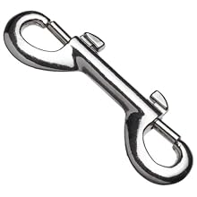 Peerless 4418040 Zinc Die Cast Double End Fixed Securing Hook Bolt Snap, Nickel Finish, 4-3/4" Overall Length