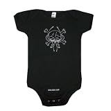 Skull and Cross-Bones Baby Outfit, Asphalt Short Sleeve
