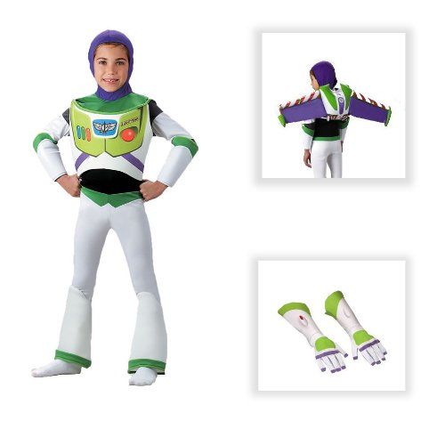 Toy Story Buzz Lightyear Deluxe Child Costume with Jet Pack and Gloves - Small (4-6)