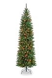 National Tree 6 1/2′ Kingswood Fir Pencil Tree, Hinged , Multi-Colored Lights (KW7-313-65) 250