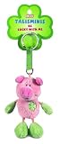 Nici 33687 - Schwein Beanbag Schl&uuml;sselanh&auml;nger Talismin 7 cm, rosa-gr&uuml;n