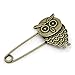 Housweety 10 Bronze Tone Owl Safety Pins Brooches 5.3x3.2cm
