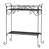 Plant Stand Black Rect 2 Tier