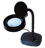 Tisch-Lupenleuchte 60 LED kaltweiß, Glaslinse 90mm, 3,5W, 3/8 Dioptrien 8611 schwarz