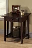 Mission style Square Side End Table With Drawer
