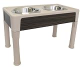 Our Pets Signature Series Elevated Pet Bowls, Walnut/Beige, 14-Inch Diner