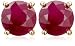 18k Yellow Gold Overlay Sterling Silver 5mm Ruby Stud Earrings