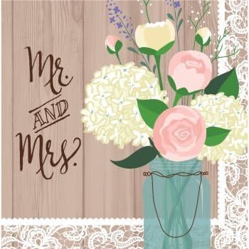 Rustic Wedding Mr and Mrs Lunch Napkins by PPART