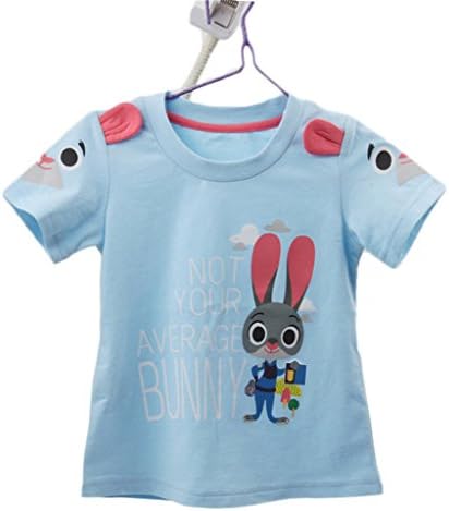 100cm Zootopia Judy Hopps bunny pattern short sleeves T-shirt for girls blue M