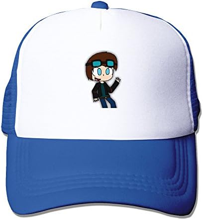 Youtube TheDiamond DanTDM Cartoon Logo Unisex Adjustable Sports Snapback Mesh Hat RoyalBlue