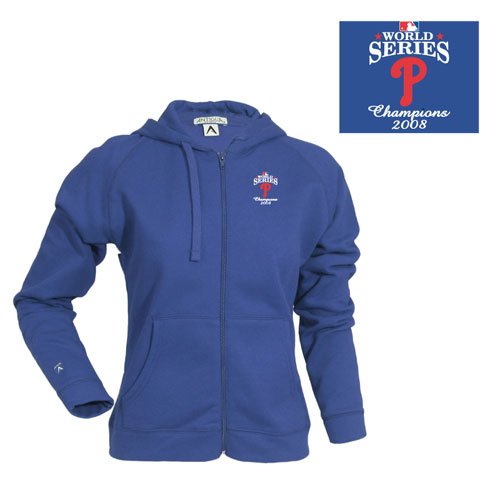 Philadelphia Phillies MLB WS 2008 Champs "Hoody" Full Zip Sweatshirt For Women (Dk Royal)
