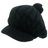 Oversized Knitted baker boy Hat with Pom Pom