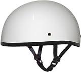 Gloss White Beanie Skull Cap DOT Motorcycle Half Helmet
