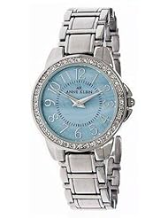 AK Anne Klein #10/9661TMSV Womens Stainless Steel Crystal Accented Bracelet Watch