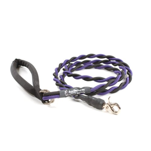 Dog Leash Purple/Black Bungee Pupee up to 45 pounds 6ft