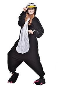 NEWCOAPLAY Unisex Onesies Pajamas Kigurumi Cosplay Sleepsuit Costume (L, Penguin)