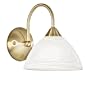 Eglo 83018A Lord 1 Light Chandelier Fixture, Brass Coated Alabaster