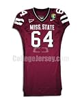 Maroon No. 64 Game Used Mississippi State Nike Football Jersey