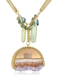 Annie Hammer Jewelry Amethyst Stalactite, Green Kyanite and Apatite Necklace, 15"