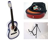  : 38" White Acoustic Guitar Combo with Accessories and FREE Stand