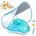 Baby Pool Float with Canopy UPF50+, 5 Point Safety Buckle for 3-36M