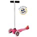 Mini kick Scooter - PINK, for kids age 3-5. Winner of the Oppenheim Toy Portfolio Gold and Platinum Best Toy Award Seals - ALSO available in new Yellow, Green, Aqua, Orange and Blue