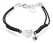Esprit - ESBR91114A160 - Tied Heart - Bracelet Femme - Elastique Noir - Coeur - Argent 925/1000 - 3.
