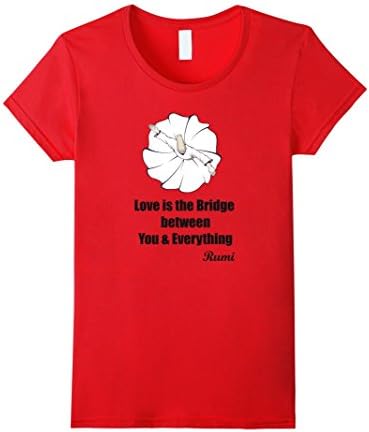 Women's Rumi Tshirts with Quotes,Poetry and Poems Medium Red