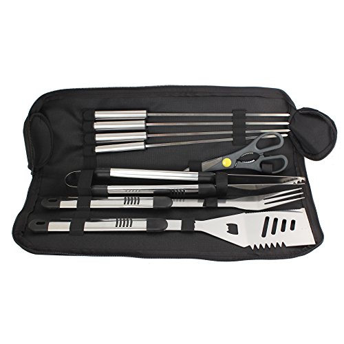 Best Quality 8pcs Barbecue Stainless Steel BBQ Grilling Cooking Tool Set with Canvas Carry Bag