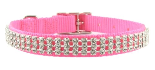 Pink Rhinestone Dog Collar By FURRY (Medium)
