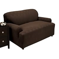 Stretch Sensations Optic T-Cushion Sofa Stretch Slipcover, Chocolate