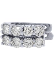 1.38 Carat Round Diamond Hoop Earrings