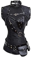 Charmian&reg; Women's Retro Goth Steel Boned Brocade Vintage Steampunk Bustiers Corsets