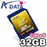 A-DATA 32 GB SDHC Class 6 Flash Memory Card 32GSDHC6 (Blue)