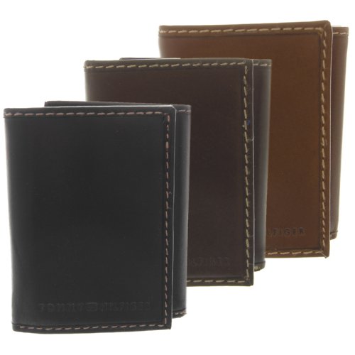 Tommy Hilfiger Mens Leather Credit Card Trifold Wallet and Valet