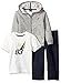 Nautica Boys' Three Piece Fleece Set with Printed Hoodie,Short Sleeve Tee,Denim Pant