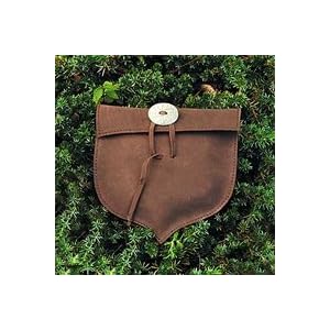 Leather Acorn Shaped Pouch - Black