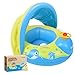 Peradix Baby Float for Pool with Canopy Inflatable Infant Pool Float Boat Sunshade Swimming Ring Upgrade Version