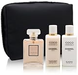Coco Mademoiselle by Chanel for Women 4 Piece Set Includes: 1.7 oz Eau de Parfum Spray + 3.4 oz Fresh Body Lotion + 3.4 oz Fresh Bath Gel + Signature Bag