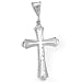 Sterling Silver Diamond Cut Cross on 22 Curb Link Chain